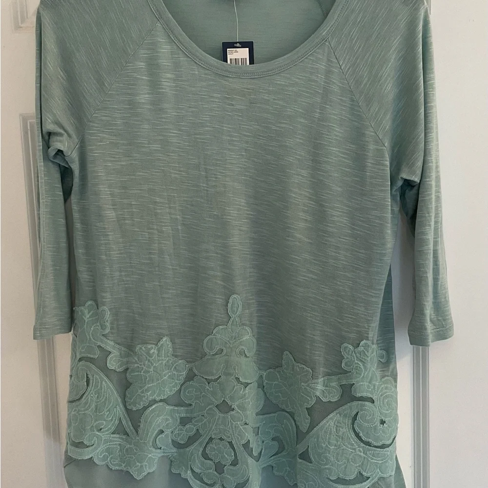 Bandolino Hadley Tunic Top - NWT - Size Small - Antibes Green - Picture 2 of 10
